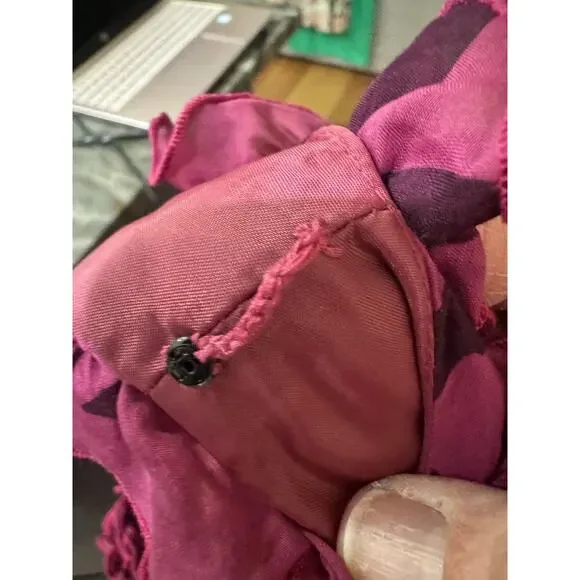 Gabby Skye Dress Sz 14 Pink Floral Ruffle Fit Flare Wedding Easter Office Boho - Picture 9 of 11